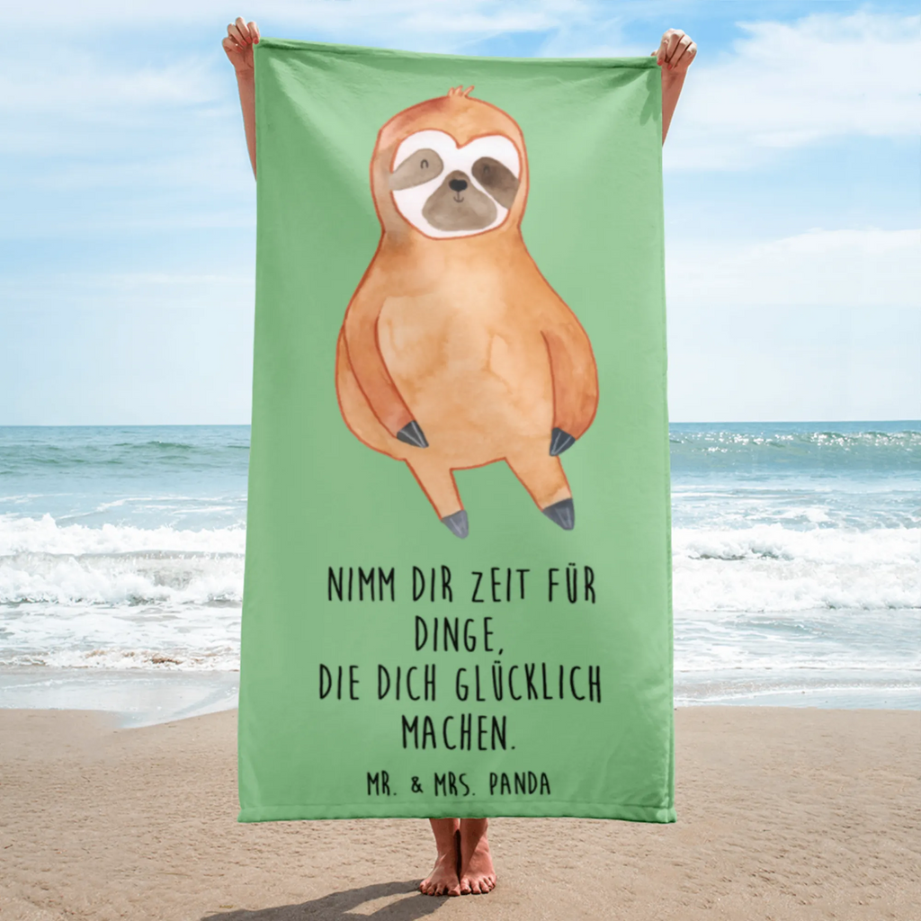 XL Badehandtuch Faultier Zufrieden Handtuch, Badetuch, Duschtuch, Strandtuch, Saunatuch, Faultier, Faultier Geschenk, Faultier Deko, Faultiere, faul, Lieblingstier, Pause, relaxen, Glück, glücklich, zufrieden, happy, Zufriedenheit, Gelassenheit, Ruhe, Frieden