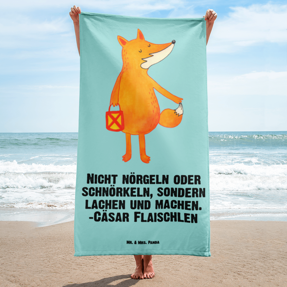 XL Badehandtuch Fuchs Laterne Handtuch, Badetuch, Duschtuch, Strandtuch, Saunatuch, Fuchs, Füchse, Spruch trösten, Liebeskummer Spruch, Laterne, Sankt Martin, Laternenumzug, Aufmuntern, Cäsar Otto Hugo Flaischlen