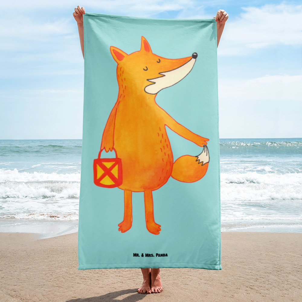 XL Badehandtuch Fuchs Laterne Handtuch, Badetuch, Duschtuch, Strandtuch, Saunatuch, Fuchs, Füchse, Spruch trösten, Liebeskummer Spruch, Laterne, Sankt Martin, Laternenumzug, Aufmuntern, Cäsar Otto Hugo Flaischlen