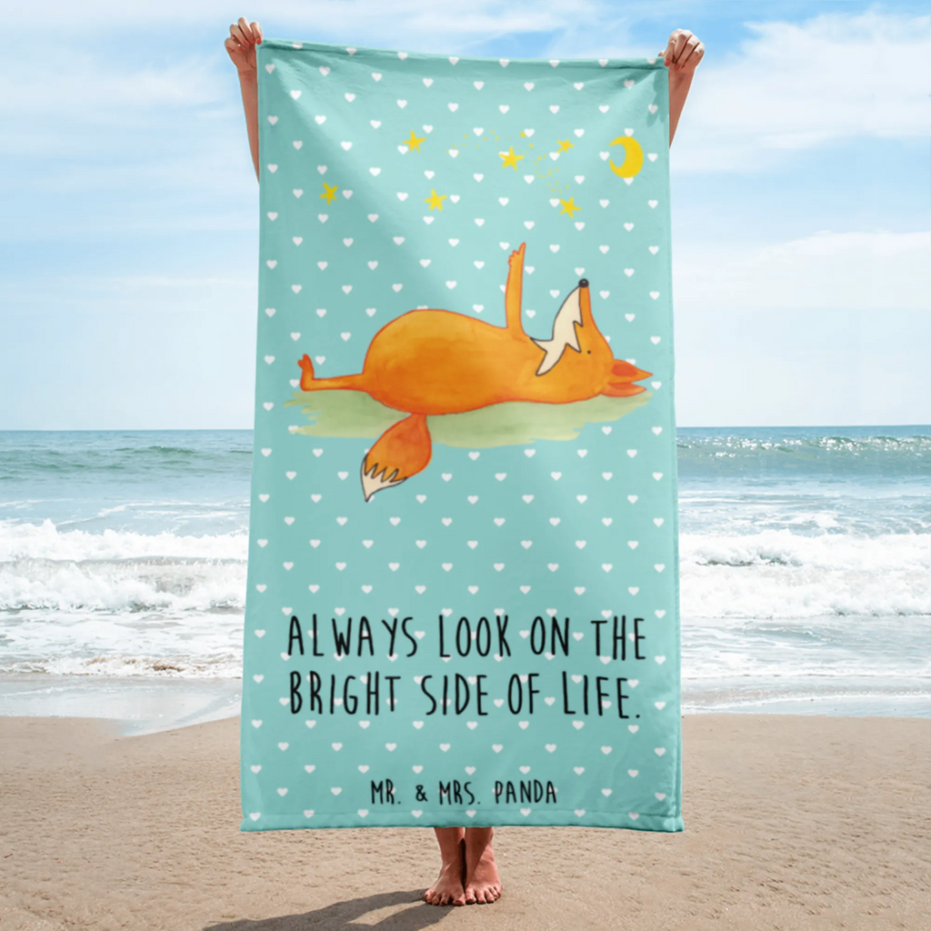 XL Badehandtuch Fuchs Sterne Handtuch, Badetuch, Duschtuch, Strandtuch, Saunatuch, Fuchs, Füchse, tröstende Worte, Spruch positiv, Spruch schön, Romantik, Always Look on the Bright Side of Life