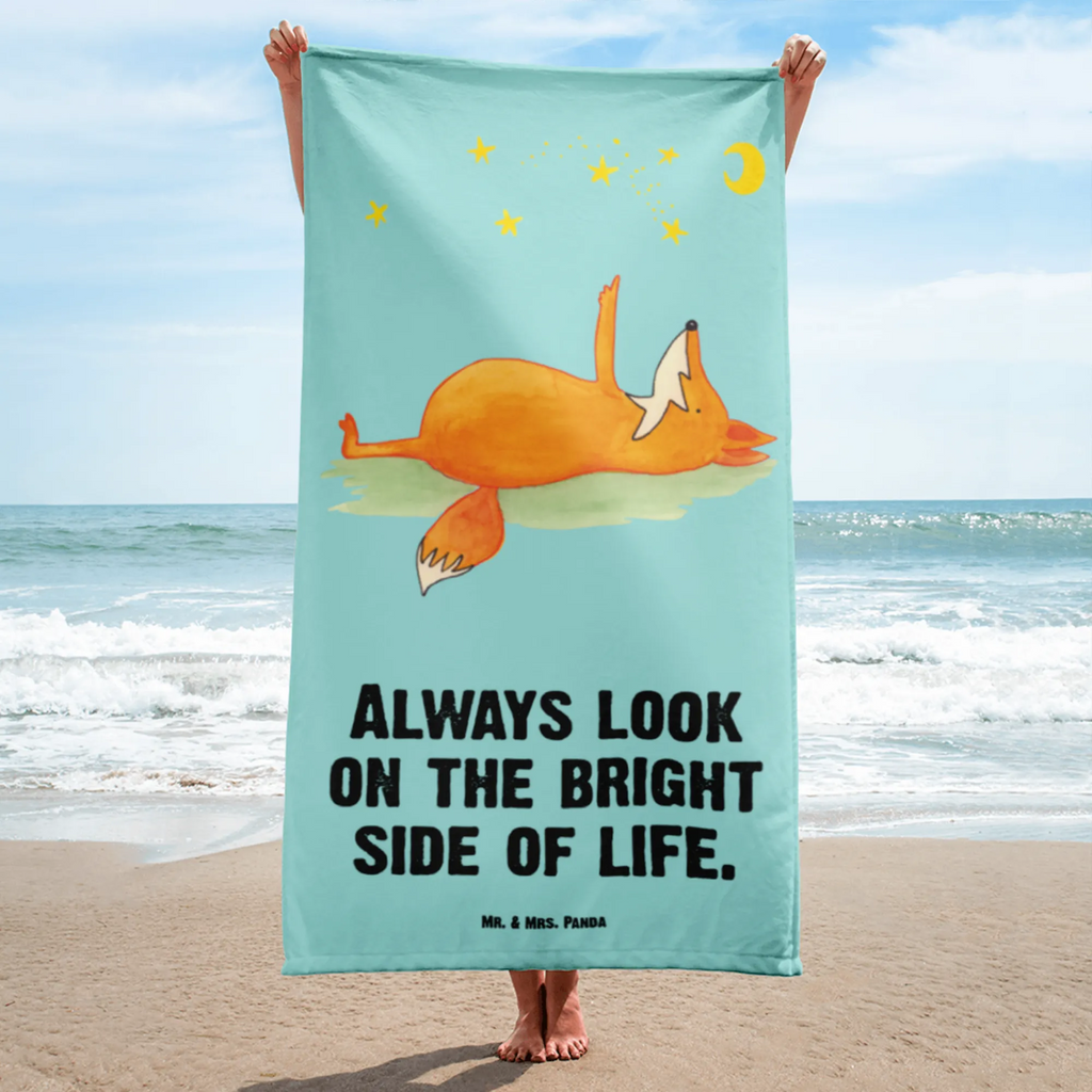 XL Badehandtuch Fuchs Sterne Handtuch, Badetuch, Duschtuch, Strandtuch, Saunatuch, Fuchs, Füchse, tröstende Worte, Spruch positiv, Spruch schön, Romantik, Always Look on the Bright Side of Life