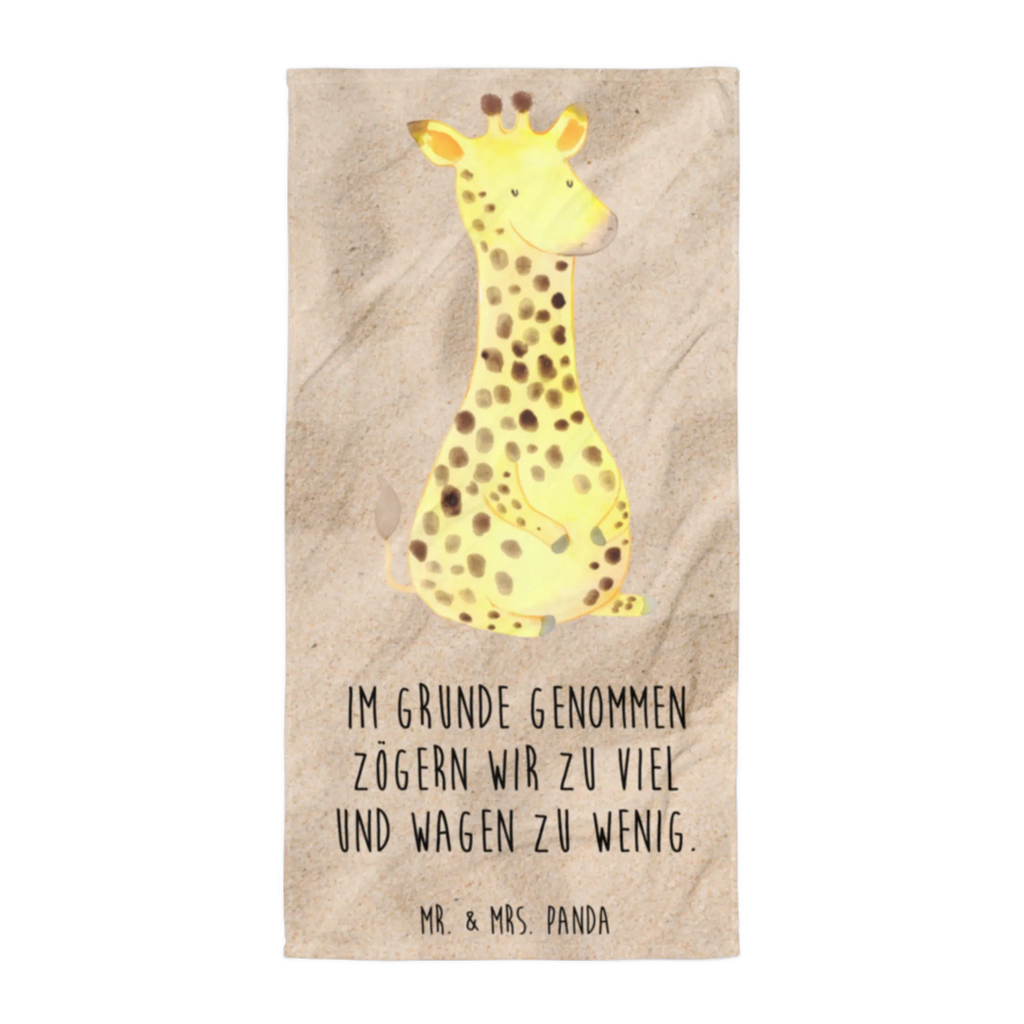 XL Badehandtuch Giraffe Zufrieden Handtuch, Badetuch, Duschtuch, Strandtuch, Saunatuch, Afrika, Wildtiere, Giraffe, Zufrieden, Glück, Abenteuer