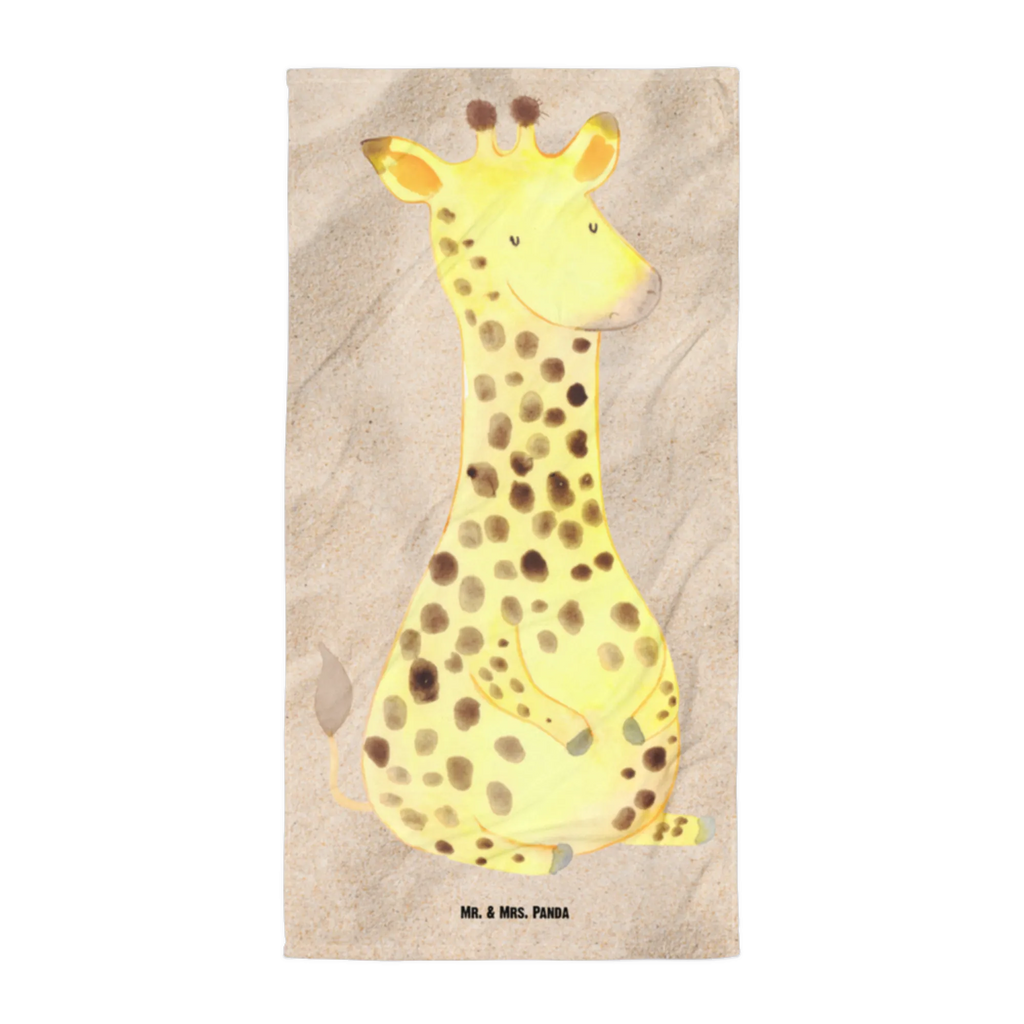 XL Badehandtuch Giraffe Zufrieden Handtuch, Badetuch, Duschtuch, Strandtuch, Saunatuch, Afrika, Wildtiere, Giraffe, Zufrieden, Glück, Abenteuer