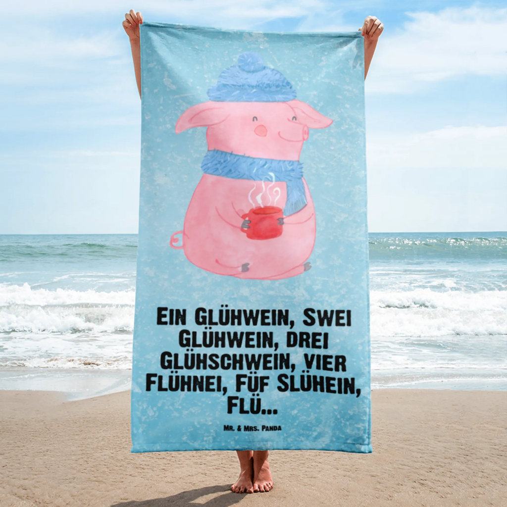 XL Badehandtuch Schweinchen Glühwein Handtuch, Badetuch, Duschtuch, Strandtuch, Saunatuch, Winter, Weihnachten, Weihnachtsdeko, Nikolaus, Advent, Heiligabend, Wintermotiv, Glühwein, Betrunken, Weihnachtsmarkt, Spruch