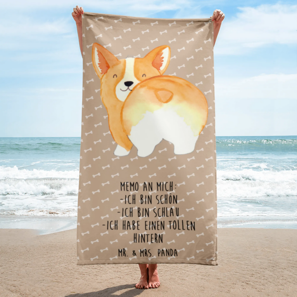 XL Badehandtuch Corgi Po Handtuch, Badetuch, Duschtuch, Strandtuch, Saunatuch, Hund, Hundemotiv, Haustier, Hunderasse, Tierliebhaber, Hundebesitzer, Sprüche, Corgie, Hundeliebe, Motivation, Selbstliebe, Spruch