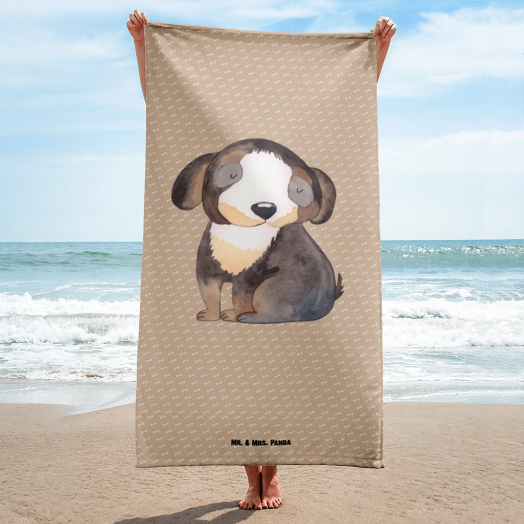 XL Badehandtuch Hund entspannt Handtuch, Badetuch, Duschtuch, Strandtuch, Saunatuch, Hund, Hundemotiv, Haustier, Hunderasse, Tierliebhaber, Hundebesitzer, Sprüche, schwarzer Hund, Hundeliebe, Liebe, Hundeglück