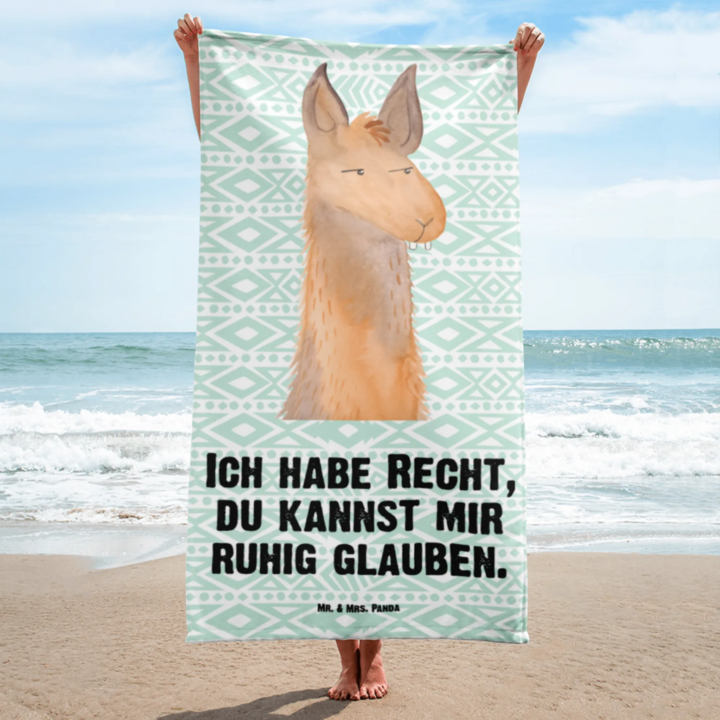 XL Badehandtuch Lamakopf Genervt Handtuch, Badetuch, Duschtuch, Strandtuch, Saunatuch, Lama, Alpaka, Lamas, Recht haben, genervt sein, Freundin, beste Freundin, Partnerin, Büro, Büroalltag, Chef, Chefin, Azubi