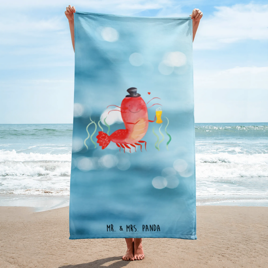 XL Badehandtuch Hummer mit Weizen Handtuch, Badetuch, Duschtuch, Strandtuch, Saunatuch, Meerestiere, Meer, Urlaub, Garnele, Garnelen, Bier, Kochen, Männerhaushalt, Junggeselle, Junggesellin, Bierliebhaber, Kneipe, Gasthaus, Wirtschaft