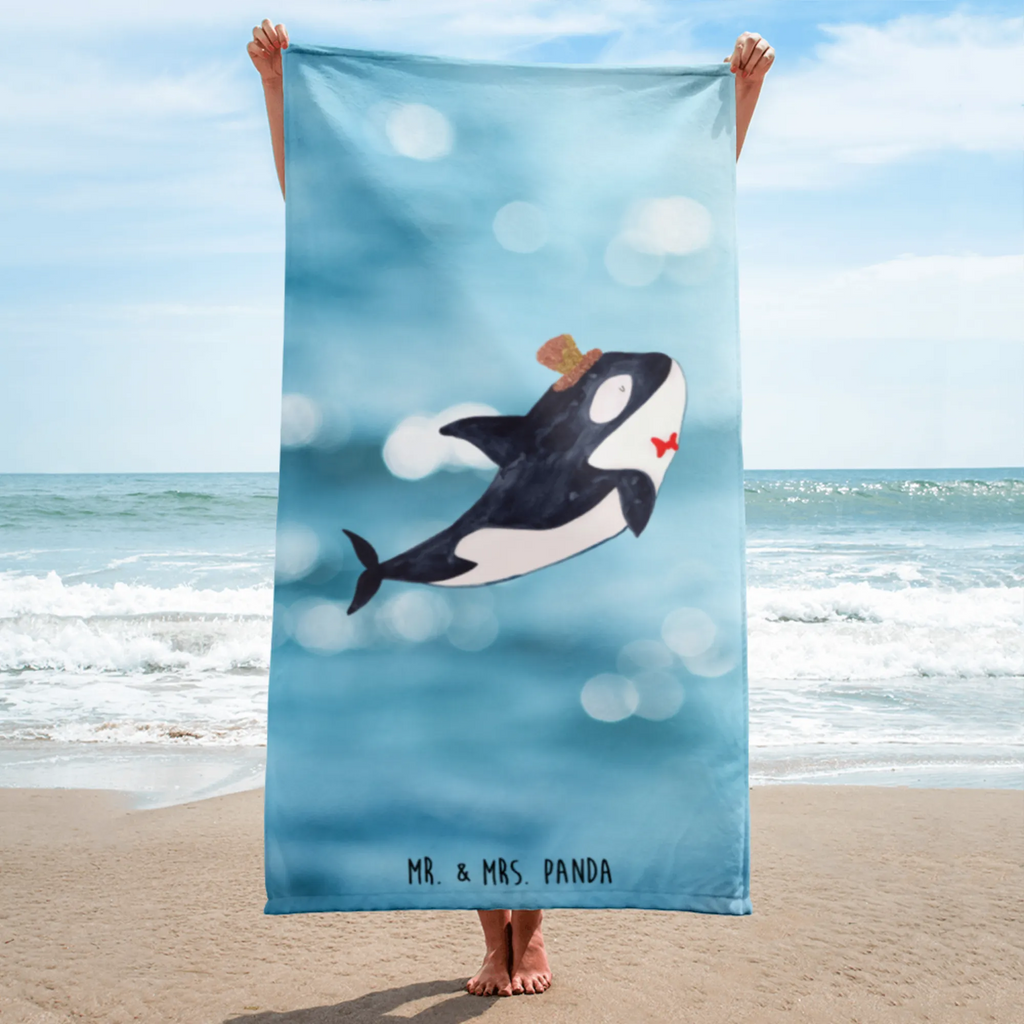 XL Badehandtuch Orca Zylinder Handtuch, Badetuch, Duschtuch, Strandtuch, Saunatuch, Meerestiere, Meer, Urlaub, Narwal, Glitter, Konfetti, Glitzer, Geburtstag, Feier, Fete, Fest, Glückwunsch, Orca