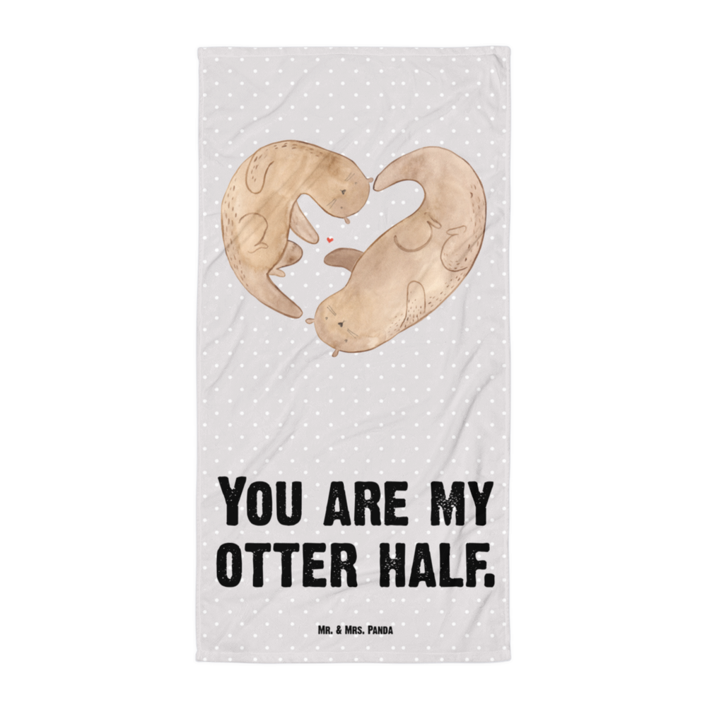 XL Badehandtuch Otter Herz Handtuch, Badetuch, Duschtuch, Strandtuch, Saunatuch, Otter, Fischotter, Seeotter, Liebe, Herz, Liebesbeweis, Liebesgeschenk, Bessere Hälfte, Love you, Jahrestag, Hochzeitstag, Verlobung, gemeinsames Leben