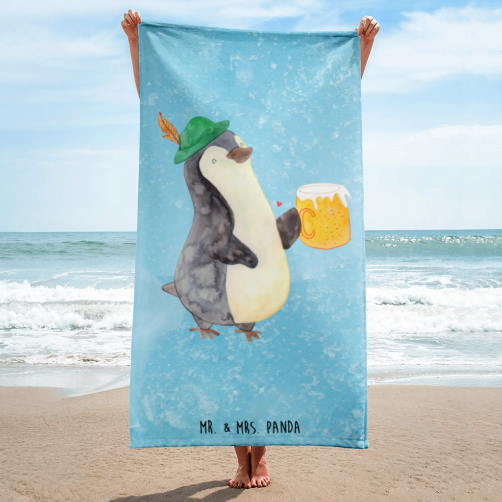 XL Badehandtuch Pinguin Bier Handtuch, Badetuch, Duschtuch, Strandtuch, Saunatuch, Pinguin, Pinguine, Bier, Oktoberfest