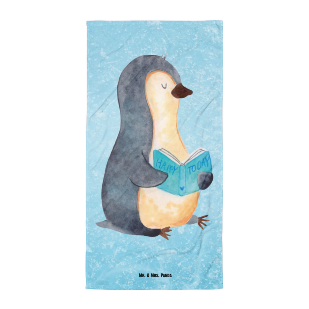 XL Badehandtuch Pinguin Buch Handtuch, Badetuch, Duschtuch, Strandtuch, Saunatuch, Pinguin, Pinguine, Buch, Lesen, Bücherwurm, Nichtstun, Faulenzen, Ferien, Urlaub, Freizeit