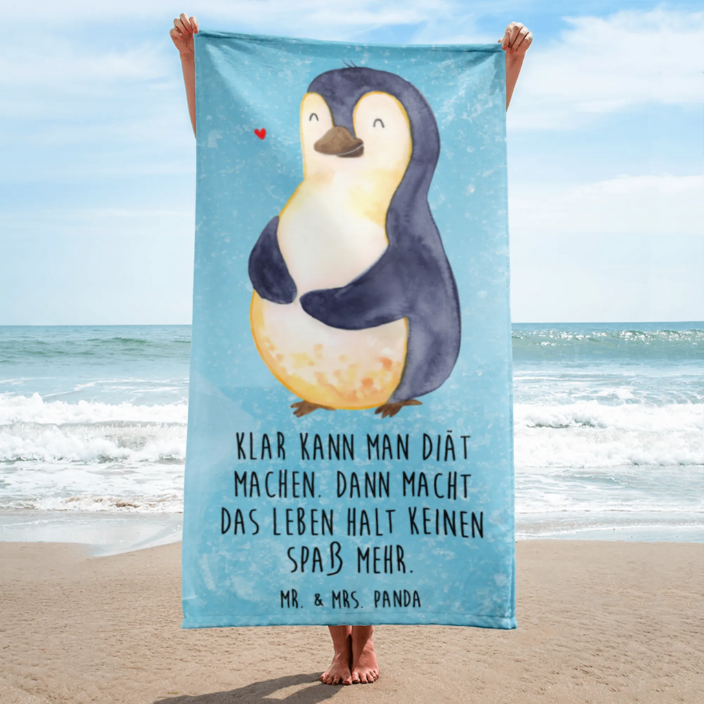 XL Badehandtuch Pinguin Diät Handtuch, Badetuch, Duschtuch, Strandtuch, Saunatuch, Pinguin, Pinguine, Diät, Abnehmen, Abspecken, Gewicht, Motivation, Selbstliebe, Körperliebe, Selbstrespekt