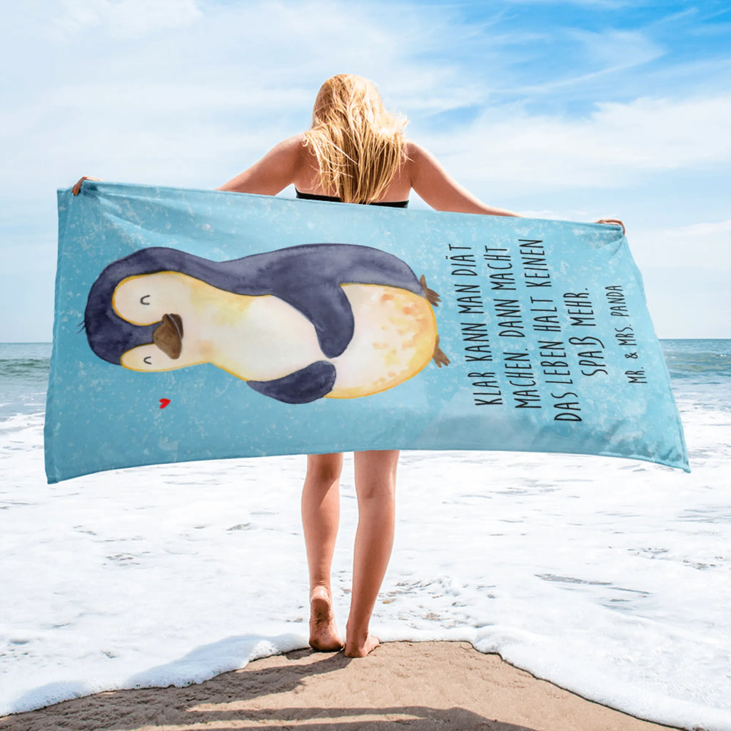 XL Badehandtuch Pinguin Diät Handtuch, Badetuch, Duschtuch, Strandtuch, Saunatuch, Pinguin, Pinguine, Diät, Abnehmen, Abspecken, Gewicht, Motivation, Selbstliebe, Körperliebe, Selbstrespekt