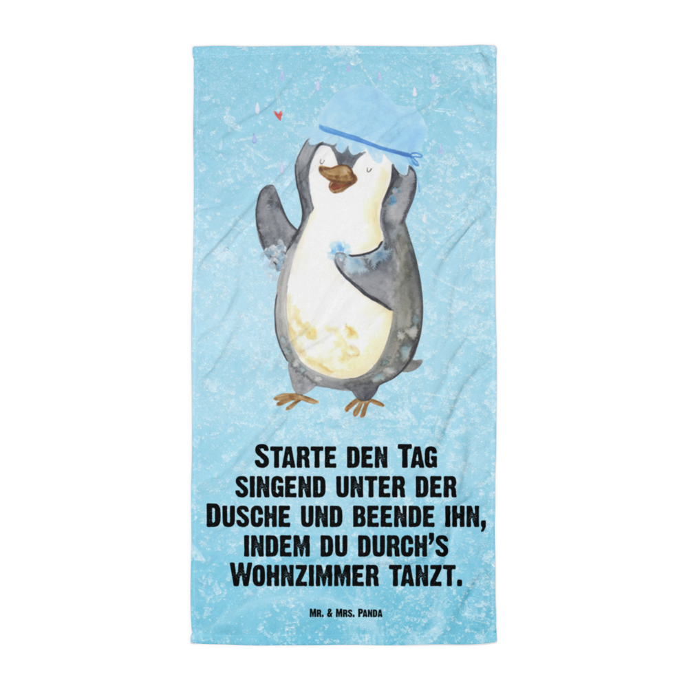 XL Badehandtuch Pinguin Duschen Handtuch, Badetuch, Duschtuch, Strandtuch, Saunatuch, Pinguin, Pinguine, Dusche, duschen, Lebensmotto, Motivation, Neustart, Neuanfang, glücklich sein