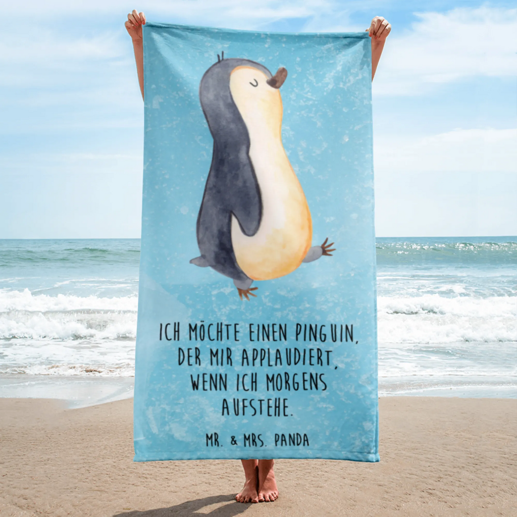 XL bath towel Penguin march Handtuch, Badetuch, Duschtuch, Strandtuch, Saunatuch, Pinguin, Pinguine, Frühaufsteher, Langschläfer, Bruder, Schwester, Familie