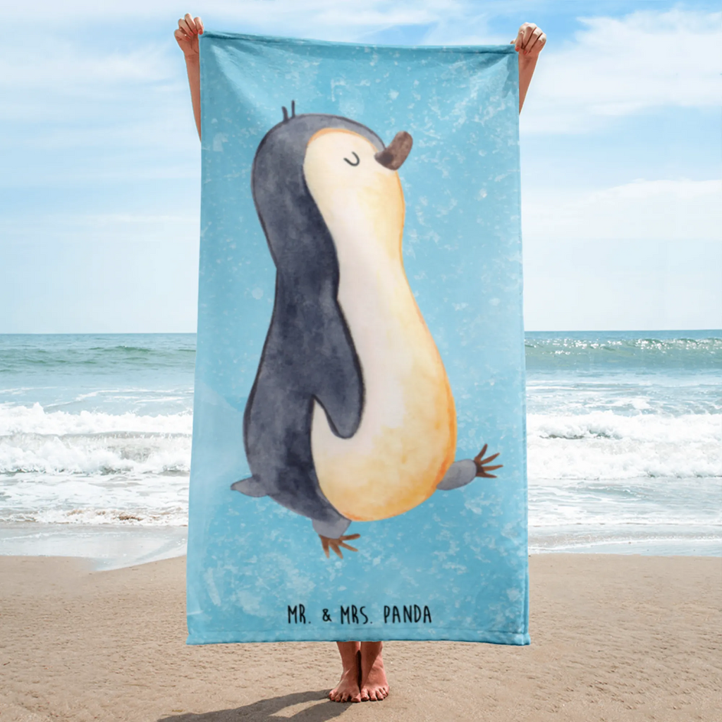 XL Badehandtuch Pinguin marschieren Handtuch, Badetuch, Duschtuch, Strandtuch, Saunatuch, Pinguin, Pinguine, Frühaufsteher, Langschläfer, Bruder, Schwester, Familie