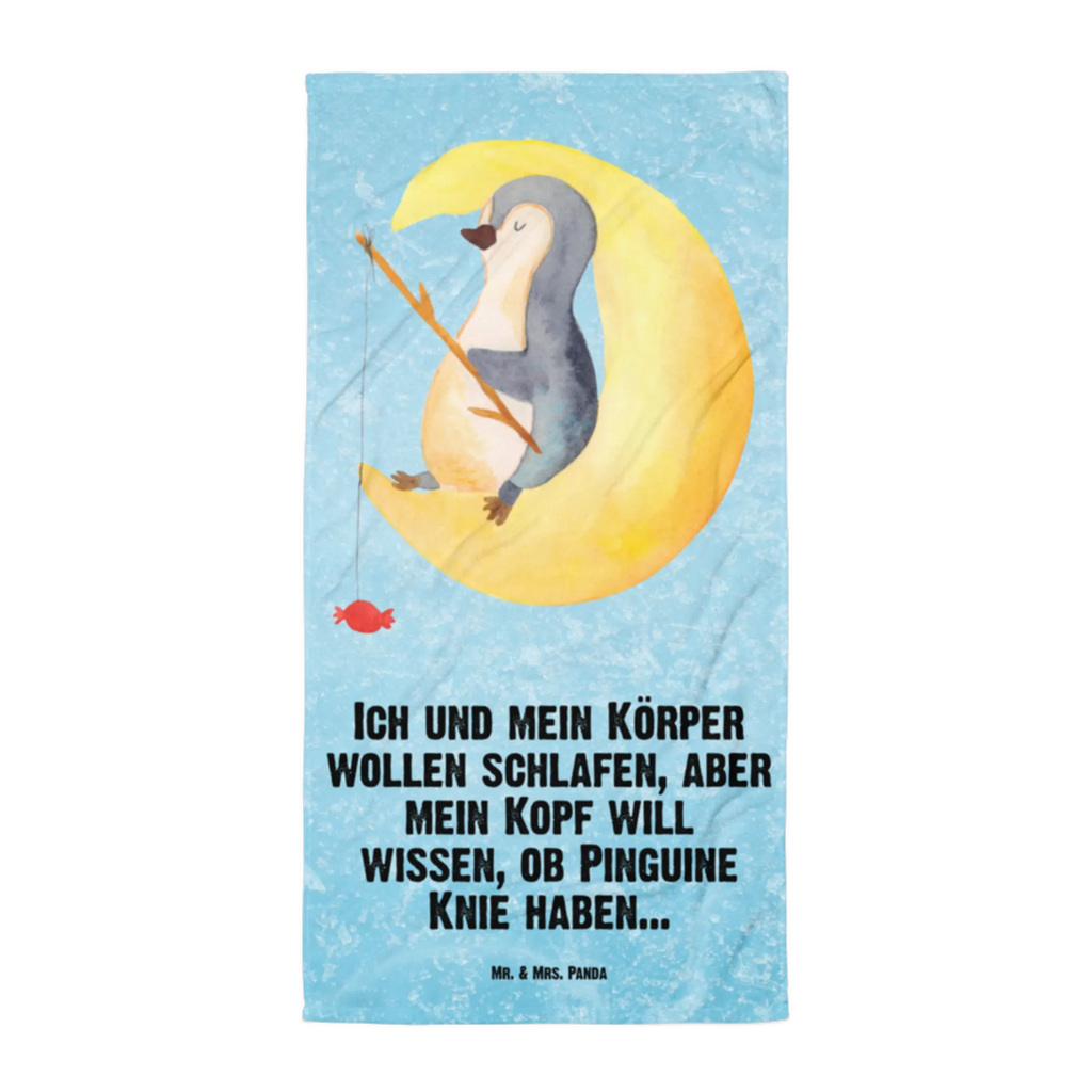 XL Badehandtuch Pinguin Mond Handtuch, Badetuch, Duschtuch, Strandtuch, Saunatuch, Pinguin, Pinguine, Spruch, schlafen, Nachtruhe, Einschlafen, Schlafzimmer, Schlafstörungen, Gästezimmer