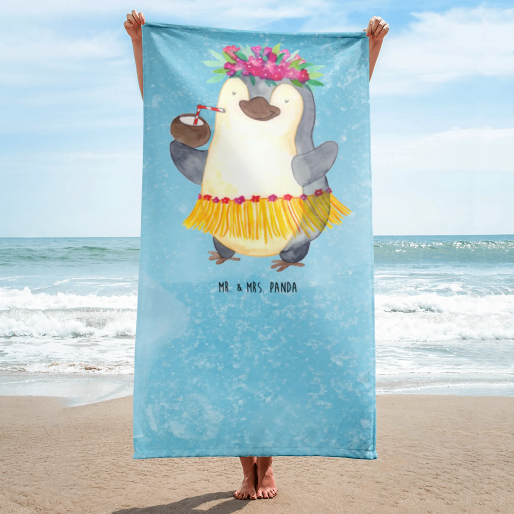 XL Badehandtuch Pinguin Kokosnuss Handtuch, Badetuch, Duschtuch, Strandtuch, Saunatuch, Pinguin, Aloha, Hawaii, Urlaub, Kokosnuss, Pinguine