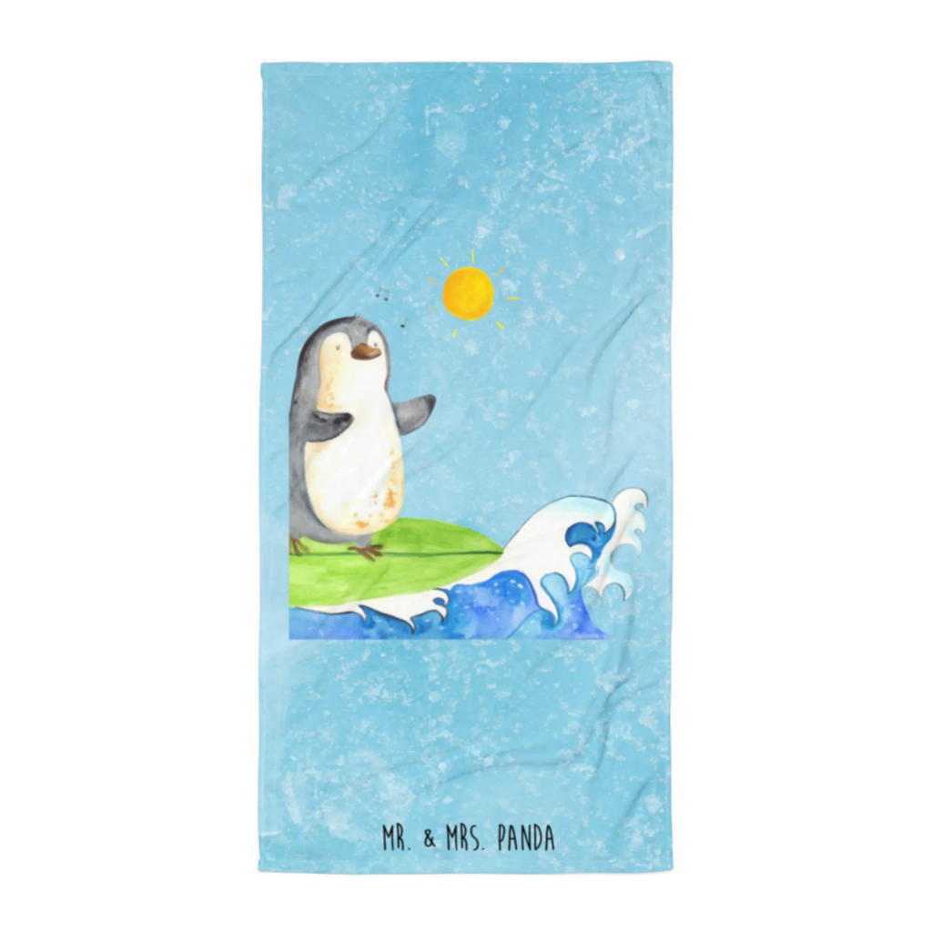 XL Badehandtuch Pinguin Surfer Handtuch, Badetuch, Duschtuch, Strandtuch, Saunatuch, Pinguin, Pinguine, surfen, Surfer, Hawaii, Urlaub, Wellen, Wellen reiten, Portugal