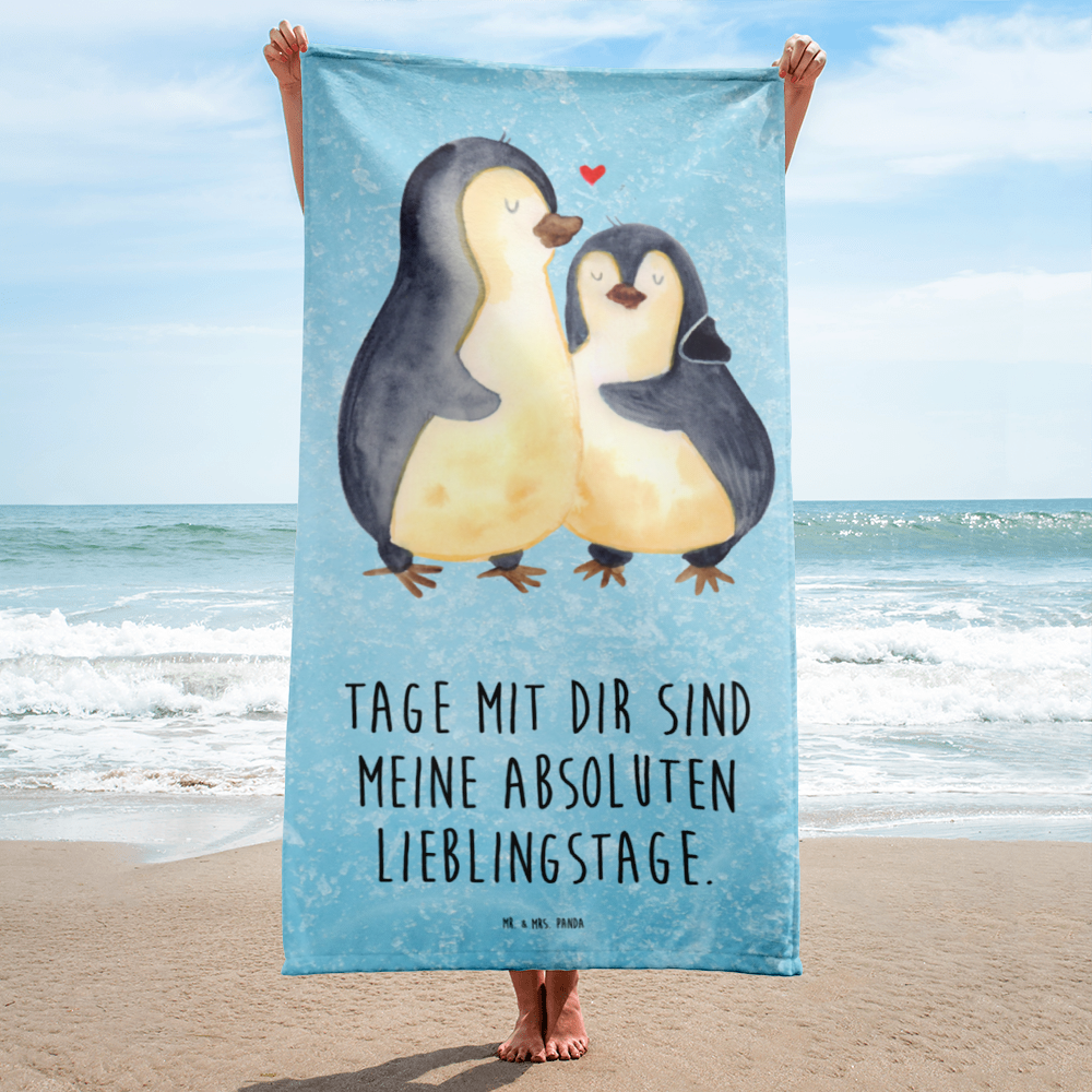 XL Badehandtuch Pinguin umarmen Handtuch, Badetuch, Duschtuch, Strandtuch, Saunatuch, Pinguin, Liebe, Liebespaar, Liebesbeweis, Liebesgeschenk, Verlobung, Jahrestag, Hochzeitstag, Hochzeit, Hochzeitsgeschenk