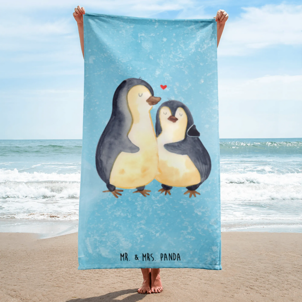 XL Badehandtuch Pinguin umarmen Handtuch, Badetuch, Duschtuch, Strandtuch, Saunatuch, Pinguin, Liebe, Liebespaar, Liebesbeweis, Liebesgeschenk, Verlobung, Jahrestag, Hochzeitstag, Hochzeit, Hochzeitsgeschenk