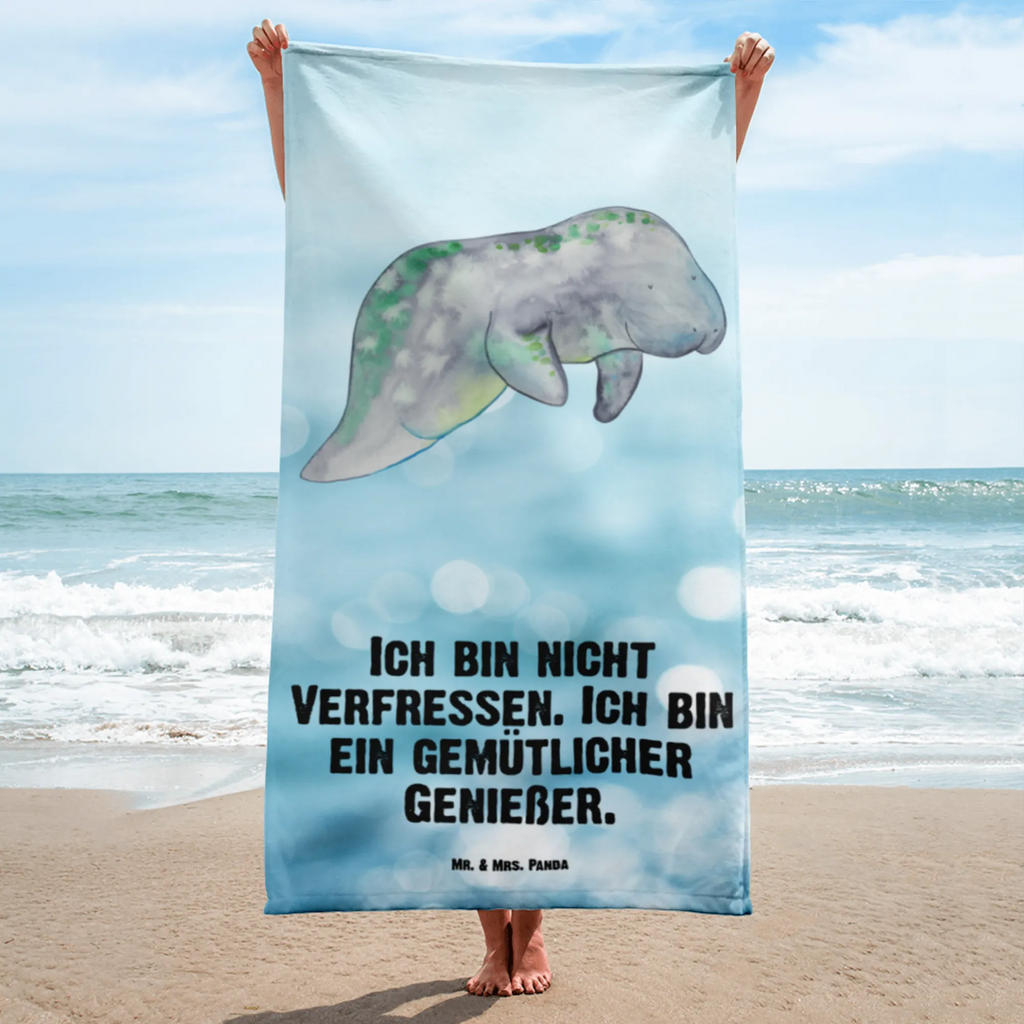 XL Badehandtuch Seekuh chillt Handtuch, Badetuch, Duschtuch, Strandtuch, Saunatuch, Meerestiere, Meer, Urlaub, Seekuh, Seekühe, Diät, Abnehmen, Zucker, Diätwahn, Essen, Süßigkeiten