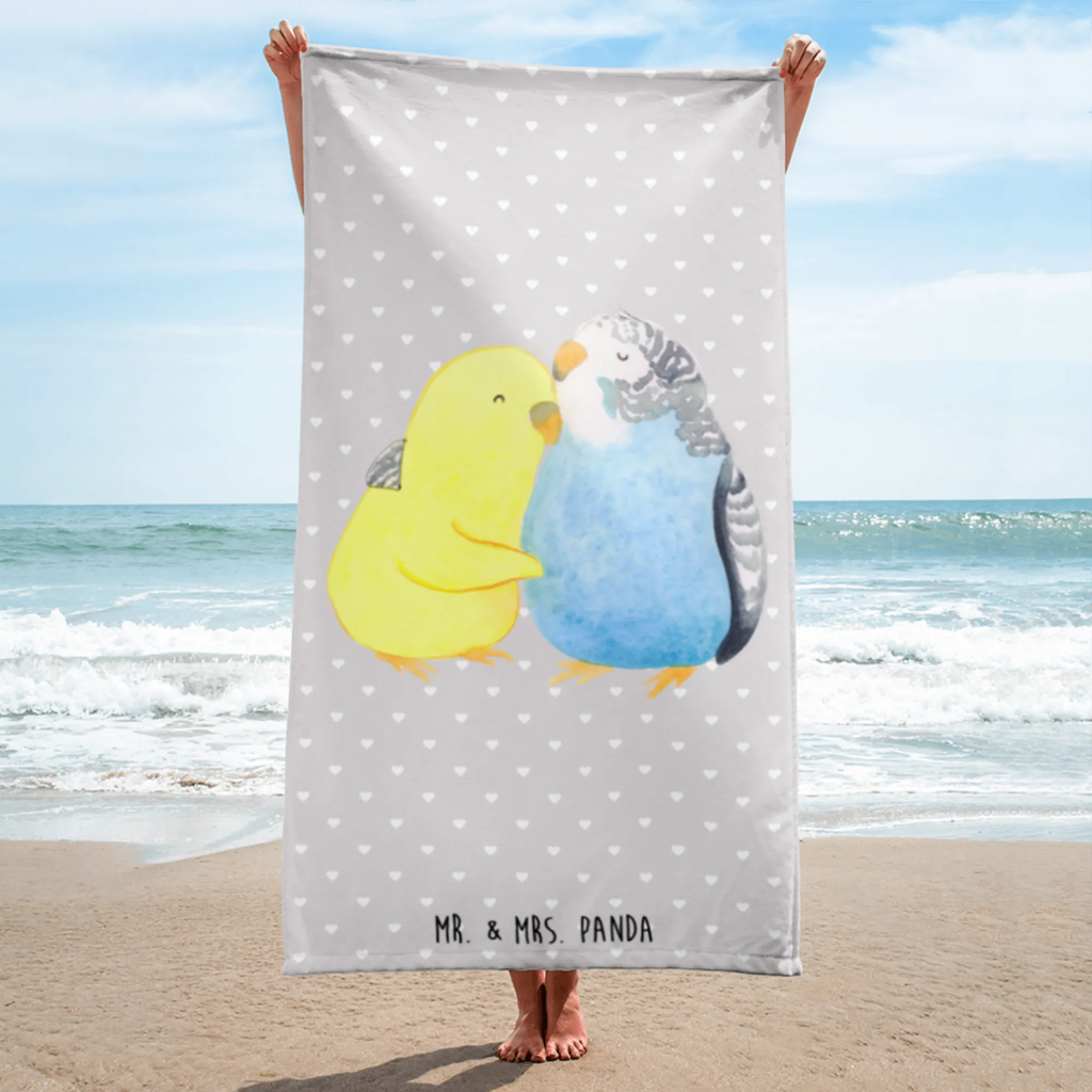 XL Badehandtuch Wellensittich Liebe Handtuch, Badetuch, Duschtuch, Strandtuch, Saunatuch, Liebe, Partner, Freund, Freundin, Ehemann, Ehefrau, Heiraten, Verlobung, Heiratsantrag, Liebesgeschenk, Jahrestag, Hocheitstag, Vögel, Wellensittich, Nähe, Kuscheln, Vertrauen