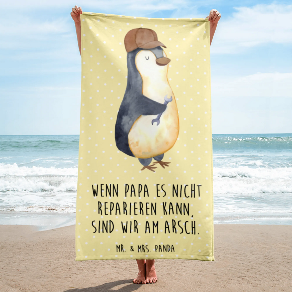 XL Badehandtuch Wenn Papa es nicht reparieren kann, sind wir am Arsch Handtuch, Badetuch, Duschtuch, Strandtuch, Saunatuch, Familie, Vatertag, Muttertag, Bruder, Schwester, Mama, Papa, Oma, Opa, Vater, Geschenk Papa, Bester Papa der Welt