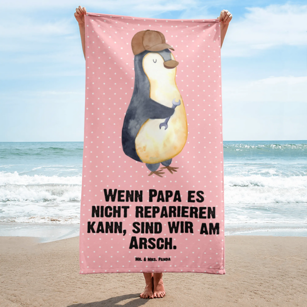 XL Badehandtuch Wenn Papa es nicht reparieren kann, sind wir am Arsch Handtuch, Badetuch, Duschtuch, Strandtuch, Saunatuch, Familie, Vatertag, Muttertag, Bruder, Schwester, Mama, Papa, Oma, Opa, Vater, Geschenk Papa, Bester Papa der Welt