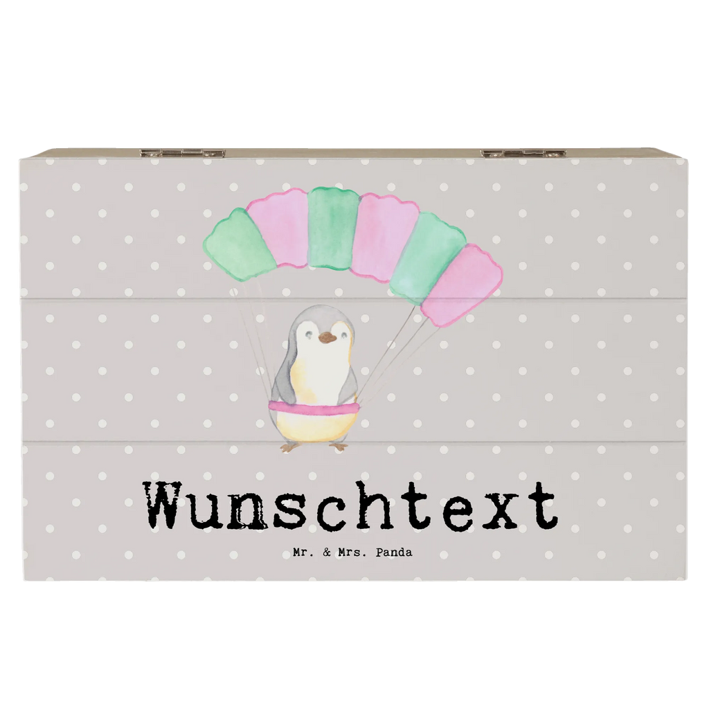 Personalisierte Holzkiste Pinguin Fallschirm springen Holzkiste mit Namen, Kiste mit Namen, Schatzkiste mit Namen, Truhe mit Namen, Schatulle mit Namen, Erinnerungsbox mit Namen, Erinnerungskiste, mit Namen, Dekokiste mit Namen, Aufbewahrungsbox mit Namen, Holzkiste Personalisiert, Kiste Personalisiert, Schatzkiste Personalisiert, Truhe Personalisiert, Schatulle Personalisiert, Erinnerungsbox Personalisiert, Erinnerungskiste Personalisiert, Dekokiste Personalisiert, Aufbewahrungsbox Personalisiert, Geschenkbox personalisiert, GEschenkdose personalisiert, Geschenk, Sport, Sportart, Hobby, Schenken, Danke, Dankeschön, Auszeichnung, Gewinn, Sportler, Fallschirmspringen, Skydive, Fallschirmsprung