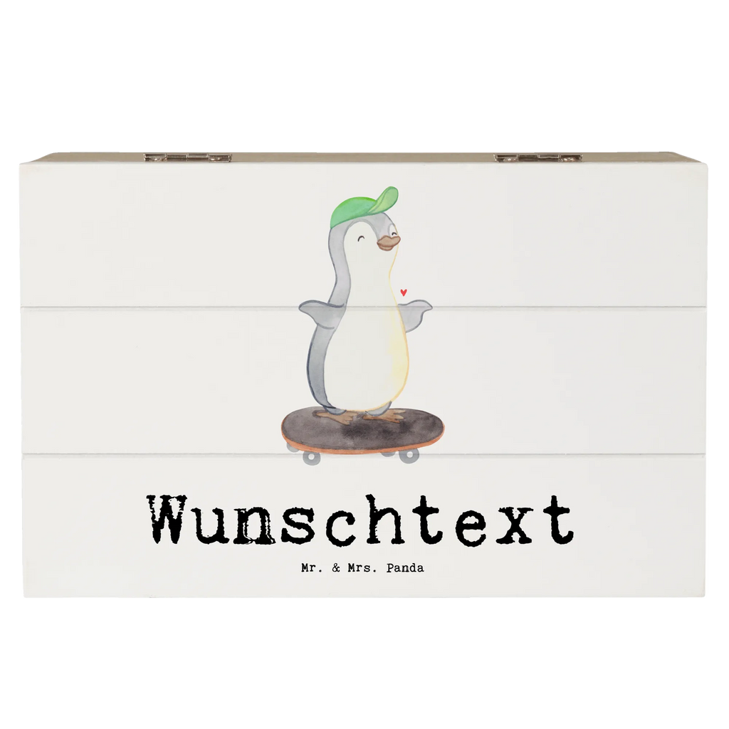 Personalisierte Holzkiste Pinguin Skateboarden Holzkiste mit Namen, Kiste mit Namen, Schatzkiste mit Namen, Truhe mit Namen, Schatulle mit Namen, Erinnerungsbox mit Namen, Erinnerungskiste, mit Namen, Dekokiste mit Namen, Aufbewahrungsbox mit Namen, Holzkiste Personalisiert, Kiste Personalisiert, Schatzkiste Personalisiert, Truhe Personalisiert, Schatulle Personalisiert, Erinnerungsbox Personalisiert, Erinnerungskiste Personalisiert, Dekokiste Personalisiert, Aufbewahrungsbox Personalisiert, Geschenkbox personalisiert, GEschenkdose personalisiert, Geschenk, Sport, Sportart, Hobby, Schenken, Danke, Dankeschön, Auszeichnung, Gewinn, Sportler, Skateboarden, Skateboard fahren, Skaten, Skateboard, Skateplatz