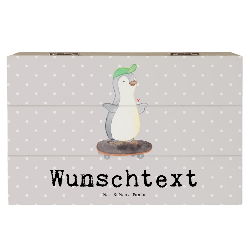 Personalisierte Holzkiste Pinguin Skateboarden Holzkiste mit Namen, Kiste mit Namen, Schatzkiste mit Namen, Truhe mit Namen, Schatulle mit Namen, Erinnerungsbox mit Namen, Erinnerungskiste, mit Namen, Dekokiste mit Namen, Aufbewahrungsbox mit Namen, Holzkiste Personalisiert, Kiste Personalisiert, Schatzkiste Personalisiert, Truhe Personalisiert, Schatulle Personalisiert, Erinnerungsbox Personalisiert, Erinnerungskiste Personalisiert, Dekokiste Personalisiert, Aufbewahrungsbox Personalisiert, Geschenkbox personalisiert, GEschenkdose personalisiert, Geschenk, Sport, Sportart, Hobby, Schenken, Danke, Dankeschön, Auszeichnung, Gewinn, Sportler, Skateboarden, Skateboard fahren, Skaten, Skateboard, Skateplatz