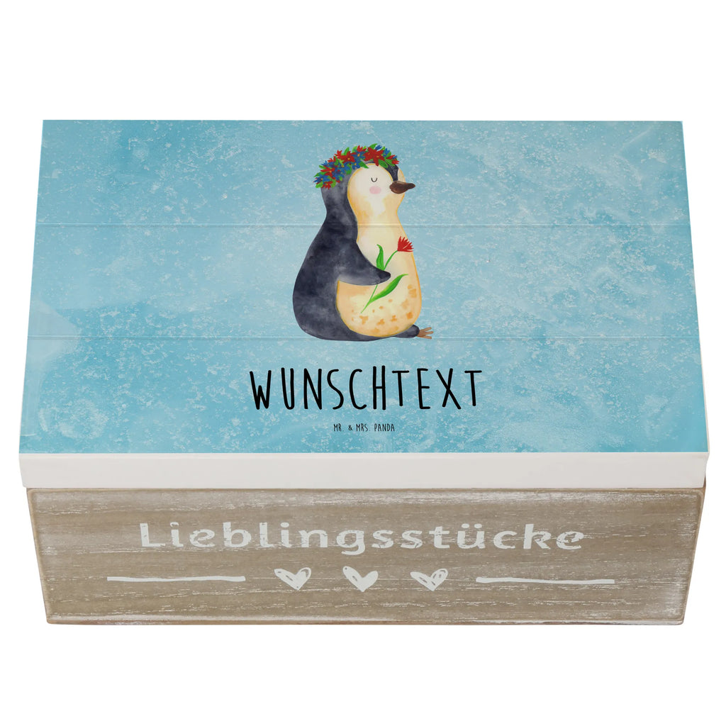 Personalisierte Holzkiste Pinguin Blumen Holzkiste mit Namen, Kiste mit Namen, Schatzkiste mit Namen, Truhe mit Namen, Schatulle mit Namen, Erinnerungsbox mit Namen, Erinnerungskiste, mit Namen, Dekokiste mit Namen, Aufbewahrungsbox mit Namen, Holzkiste Personalisiert, Kiste Personalisiert, Schatzkiste Personalisiert, Truhe Personalisiert, Schatulle Personalisiert, Erinnerungsbox Personalisiert, Erinnerungskiste Personalisiert, Dekokiste Personalisiert, Aufbewahrungsbox Personalisiert, Geschenkbox personalisiert, GEschenkdose personalisiert, Pinguin, Pinguine, Blumenkranz, Universum, Leben, Wünsche, Ziele, Lebensziele, Motivation, Lebenslust, Liebeskummer, Geschenkidee