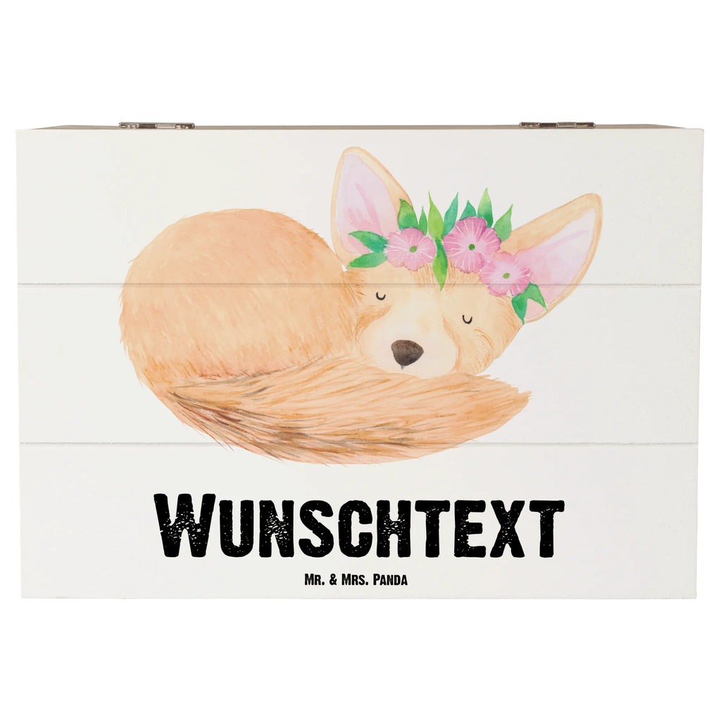 Personalisierte Holzkiste Wüstenfuchs Blumen Holzkiste mit Namen, Kiste mit Namen, Schatzkiste mit Namen, Truhe mit Namen, Schatulle mit Namen, Erinnerungsbox mit Namen, Erinnerungskiste, mit Namen, Dekokiste mit Namen, Aufbewahrungsbox mit Namen, Holzkiste Personalisiert, Kiste Personalisiert, Schatzkiste Personalisiert, Truhe Personalisiert, Schatulle Personalisiert, Erinnerungsbox Personalisiert, Erinnerungskiste Personalisiert, Dekokiste Personalisiert, Aufbewahrungsbox Personalisiert, Geschenkbox personalisiert, GEschenkdose personalisiert, Afrika, Wildtiere, Wüste, Wüstenfuchs, Blumen, Blumenkranz, Glücklich