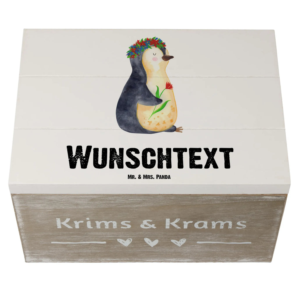 Personalisierte Holzkiste Pinguin Blumen Holzkiste mit Namen, Kiste mit Namen, Schatzkiste mit Namen, Truhe mit Namen, Schatulle mit Namen, Erinnerungsbox mit Namen, Erinnerungskiste, mit Namen, Dekokiste mit Namen, Aufbewahrungsbox mit Namen, Holzkiste Personalisiert, Kiste Personalisiert, Schatzkiste Personalisiert, Truhe Personalisiert, Schatulle Personalisiert, Erinnerungsbox Personalisiert, Erinnerungskiste Personalisiert, Dekokiste Personalisiert, Aufbewahrungsbox Personalisiert, Geschenkbox personalisiert, GEschenkdose personalisiert, Pinguin, Pinguine, Blumenkranz, Universum, Leben, Wünsche, Ziele, Lebensziele, Motivation, Lebenslust, Liebeskummer, Geschenkidee