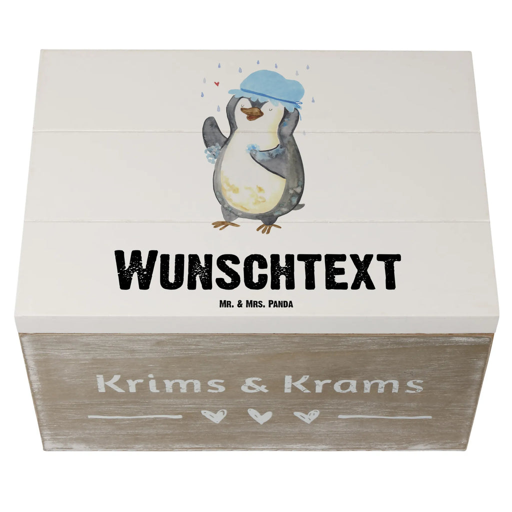 Personalisierte Holzkiste Pinguin duscht Holzkiste mit Namen, Kiste mit Namen, Schatzkiste mit Namen, Truhe mit Namen, Schatulle mit Namen, Erinnerungsbox mit Namen, Erinnerungskiste, mit Namen, Dekokiste mit Namen, Aufbewahrungsbox mit Namen, Holzkiste Personalisiert, Kiste Personalisiert, Schatzkiste Personalisiert, Truhe Personalisiert, Schatulle Personalisiert, Erinnerungsbox Personalisiert, Erinnerungskiste Personalisiert, Dekokiste Personalisiert, Aufbewahrungsbox Personalisiert, Geschenkbox personalisiert, GEschenkdose personalisiert, Pinguin, Pinguine, Dusche, duschen, Lebensmotto, Motivation, Neustart, Neuanfang, glücklich sein