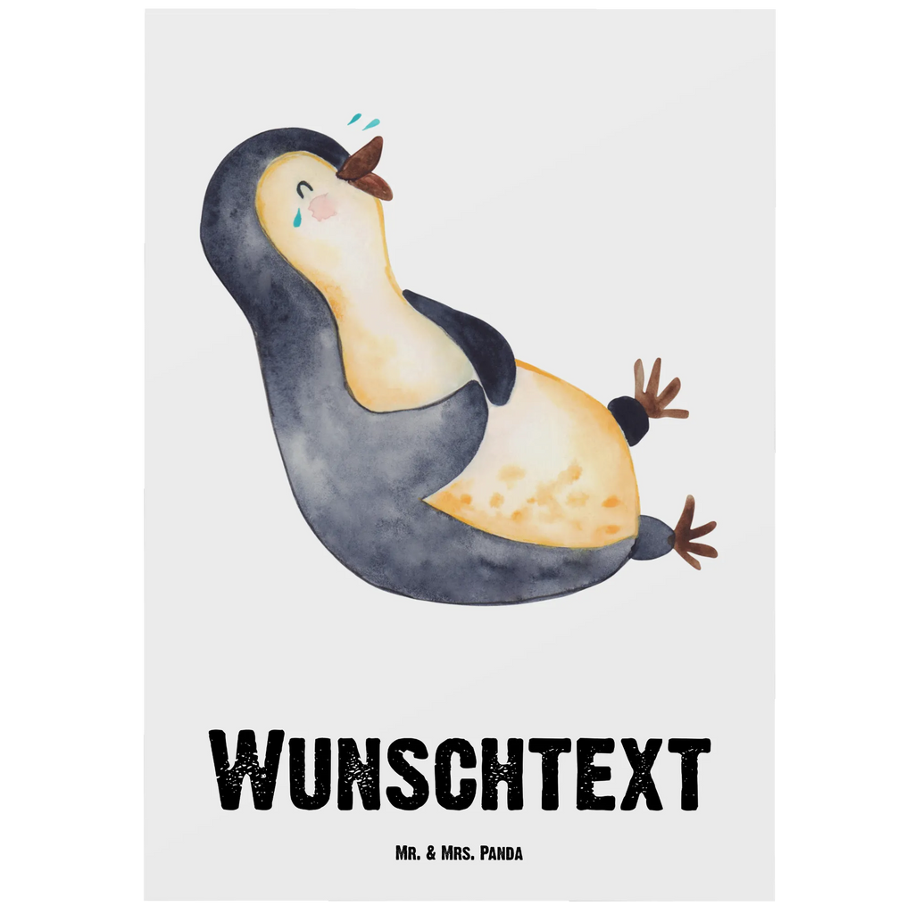 Personalisierte Postkarte Pinguin lachend Postkarte mit Namen, Postkarte bedrucken, Postkarte mit Wunschtext, Postkarte personalisierbar, Geschenkkarte mit Namen, Grußkarte mit Namen, Karte mit Namen, Einladung mit Namen, Ansichtskarte mit Namen, Geschenkkarte mit Wunschtext, Grußkarte mit Wunschtext, Karte mit Wunschtext, Einladung mit Wunschtext, Ansichtskarte mit Wunschtext, Pinguin, Pinguine, lustiger Spruch, Optimismus, Fröhlich, Lachen, Humor, Fröhlichkeit