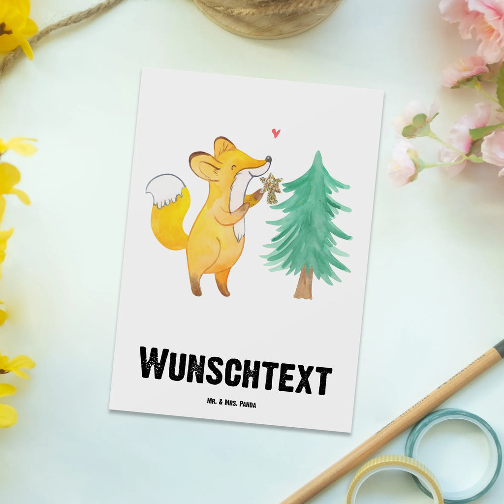 Personalisierte Postkarte Fuchs  Weihnachtsbaum Postkarte mit Namen, Postkarte bedrucken, Postkarte mit Wunschtext, Postkarte personalisierbar, Geschenkkarte mit Namen, Grußkarte mit Namen, Karte mit Namen, Einladung mit Namen, Ansichtskarte mit Namen, Geschenkkarte mit Wunschtext, Grußkarte mit Wunschtext, Karte mit Wunschtext, Einladung mit Wunschtext, Ansichtskarte mit Wunschtext, Winter, Weihnachten, Weihnachtsdeko, Nikolaus, Advent, Heiligabend, Wintermotiv, Weihnachtsmann, Weihnachtstage, Fuchs, Schlittschuh, Weihnachtszeit, Weihnachtsdekoration