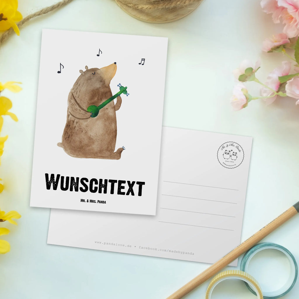 Personalisierte Postkarte Bär Lied Postkarte mit Namen, Postkarte bedrucken, Postkarte mit Wunschtext, Postkarte personalisierbar, Geschenkkarte mit Namen, Grußkarte mit Namen, Karte mit Namen, Einladung mit Namen, Ansichtskarte mit Namen, Geschenkkarte mit Wunschtext, Grußkarte mit Wunschtext, Karte mit Wunschtext, Einladung mit Wunschtext, Ansichtskarte mit Wunschtext, Bär, Teddy, Teddybär, Bärchen, Bear, Liebeslied, Lied, Song, Valentinstag, Valentine, Geschenk, Partner, Liebe, Freundin, Frau, Herz, Spruch