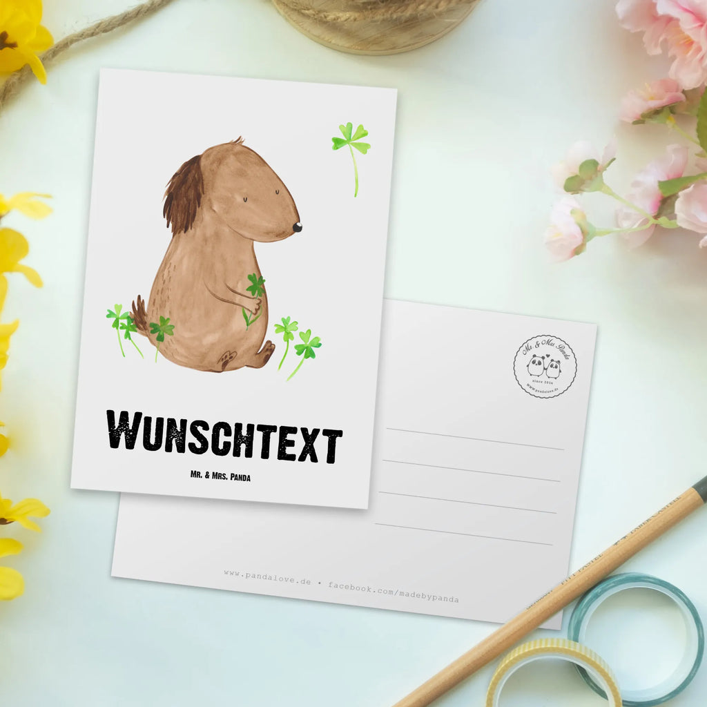 Personalisierte Postkarte Hund Kleeblatt Postkarte mit Namen, Postkarte bedrucken, Postkarte mit Wunschtext, Postkarte personalisierbar, Geschenkkarte mit Namen, Grußkarte mit Namen, Karte mit Namen, Einladung mit Namen, Ansichtskarte mit Namen, Geschenkkarte mit Wunschtext, Grußkarte mit Wunschtext, Karte mit Wunschtext, Einladung mit Wunschtext, Ansichtskarte mit Wunschtext, Hund, Hundemotiv, Haustier, Hunderasse, Tierliebhaber, Hundebesitzer, Sprüche, Kleeblatt, Glück, Tagträume, Motivation, Neuanfang, Geschenk, Glücksbringer, Selbstliebe, Achtsamkeit