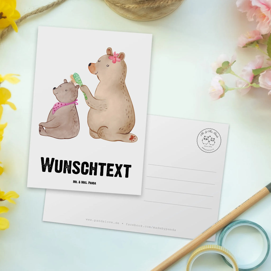 Personalisierte Postkarte Bär mit Kind Postkarte mit Namen, Postkarte bedrucken, Postkarte mit Wunschtext, Postkarte personalisierbar, Geschenkkarte mit Namen, Grußkarte mit Namen, Karte mit Namen, Einladung mit Namen, Ansichtskarte mit Namen, Geschenkkarte mit Wunschtext, Grußkarte mit Wunschtext, Karte mit Wunschtext, Einladung mit Wunschtext, Ansichtskarte mit Wunschtext, Familie, Vatertag, Muttertag, Bruder, Schwester, Mama, Papa, Oma, Opa, Geschenk, Mutti, Mutter