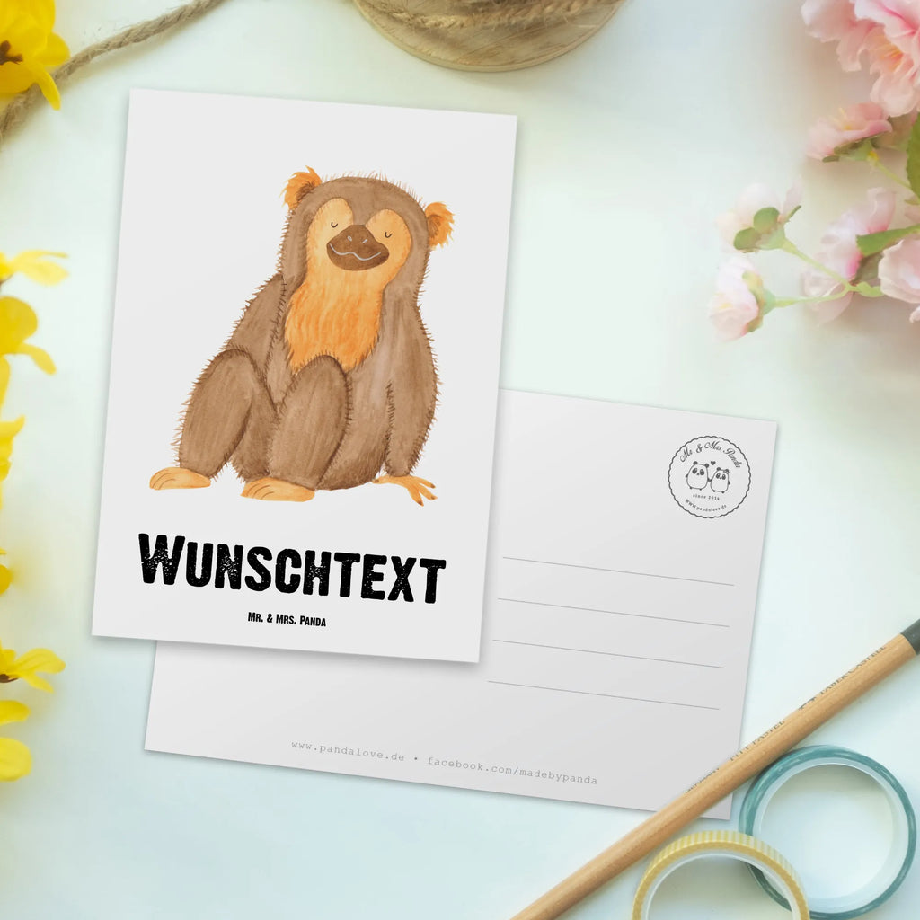 Personalisierte Postkarte Affe Postkarte mit Namen, Postkarte bedrucken, Postkarte mit Wunschtext, Postkarte personalisierbar, Geschenkkarte mit Namen, Grußkarte mit Namen, Karte mit Namen, Einladung mit Namen, Ansichtskarte mit Namen, Geschenkkarte mit Wunschtext, Grußkarte mit Wunschtext, Karte mit Wunschtext, Einladung mit Wunschtext, Ansichtskarte mit Wunschtext, Afrika, Wildtiere, Affe, Äffchen, Affen, Selbstliebe, Respekt, Motivation, Selbstachtung, Liebe, Selbstbewusstsein, Selfcare