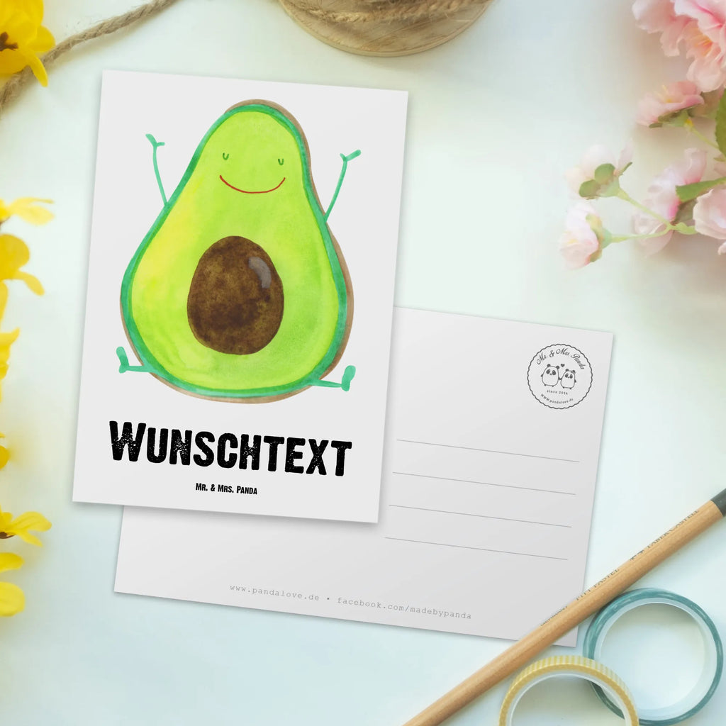 Personalisierte Postkarte Avocado Happy Postkarte mit Namen, Postkarte bedrucken, Postkarte mit Wunschtext, Postkarte personalisierbar, Geschenkkarte mit Namen, Grußkarte mit Namen, Karte mit Namen, Einladung mit Namen, Ansichtskarte mit Namen, Geschenkkarte mit Wunschtext, Grußkarte mit Wunschtext, Karte mit Wunschtext, Einladung mit Wunschtext, Ansichtskarte mit Wunschtext, Avocado, Veggie, Vegan, Gesund, Chaos