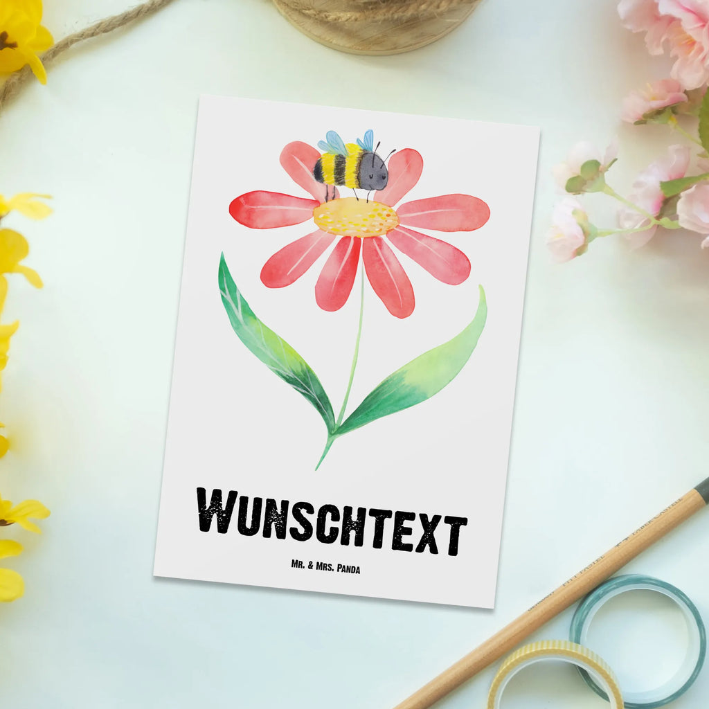 Personalisierte Postkarte Hummel Blume Postkarte mit Namen, Postkarte bedrucken, Postkarte mit Wunschtext, Postkarte personalisierbar, Geschenkkarte mit Namen, Grußkarte mit Namen, Karte mit Namen, Einladung mit Namen, Ansichtskarte mit Namen, Geschenkkarte mit Wunschtext, Grußkarte mit Wunschtext, Karte mit Wunschtext, Einladung mit Wunschtext, Ansichtskarte mit Wunschtext, Tiermotive, Gute Laune, lustige Sprüche, Tiere, Hummel, Blume, Wespe, Flauschig, Natur, Feld, Hummeln, Biene