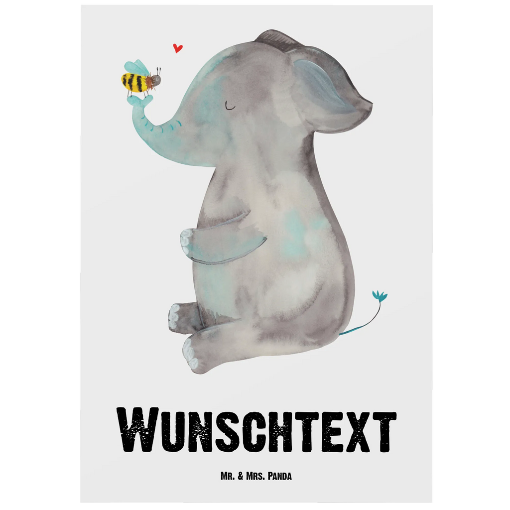 Personalisierte Postkarte Elefant & Biene Postkarte mit Namen, Postkarte bedrucken, Postkarte mit Wunschtext, Postkarte personalisierbar, Geschenkkarte mit Namen, Grußkarte mit Namen, Karte mit Namen, Einladung mit Namen, Ansichtskarte mit Namen, Geschenkkarte mit Wunschtext, Grußkarte mit Wunschtext, Karte mit Wunschtext, Einladung mit Wunschtext, Ansichtskarte mit Wunschtext, Tiermotive, Gute Laune, lustige Sprüche, Tiere, Elefant, Biene, Liebe, Liebesbeweis, Jahrestag, Liebesgeschenk, Heiratsantrag, Hochzeitsgeschenk, Liebesspruch