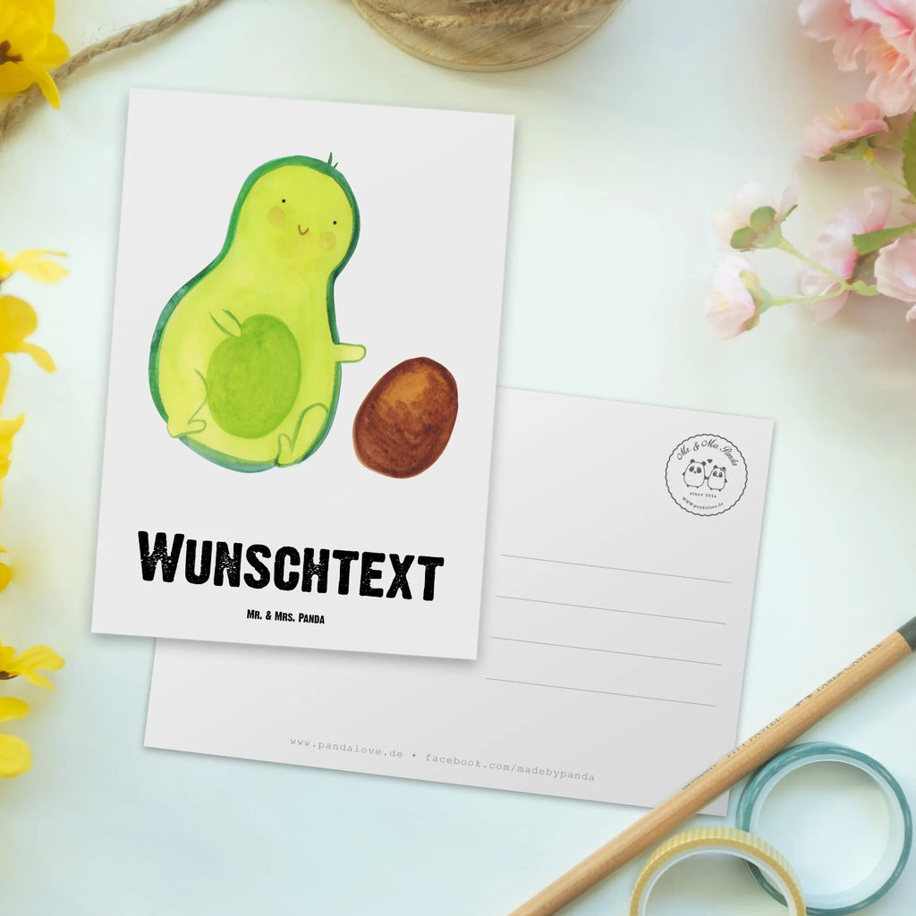 Personalisierte Postkarte Avocado Kern rollt Postkarte mit Namen, Postkarte bedrucken, Postkarte mit Wunschtext, Postkarte personalisierbar, Geschenkkarte mit Namen, Grußkarte mit Namen, Karte mit Namen, Einladung mit Namen, Ansichtskarte mit Namen, Geschenkkarte mit Wunschtext, Grußkarte mit Wunschtext, Karte mit Wunschtext, Einladung mit Wunschtext, Ansichtskarte mit Wunschtext, Avocado, Veggie, Vegan, Gesund, Avocados, Schwanger, Geburt, Geburtstag, Säugling, Kind, erstes Kind, zur Geburt, Schwangerschaft, Babyparty, Baby, große Liebe, Liebe, Love