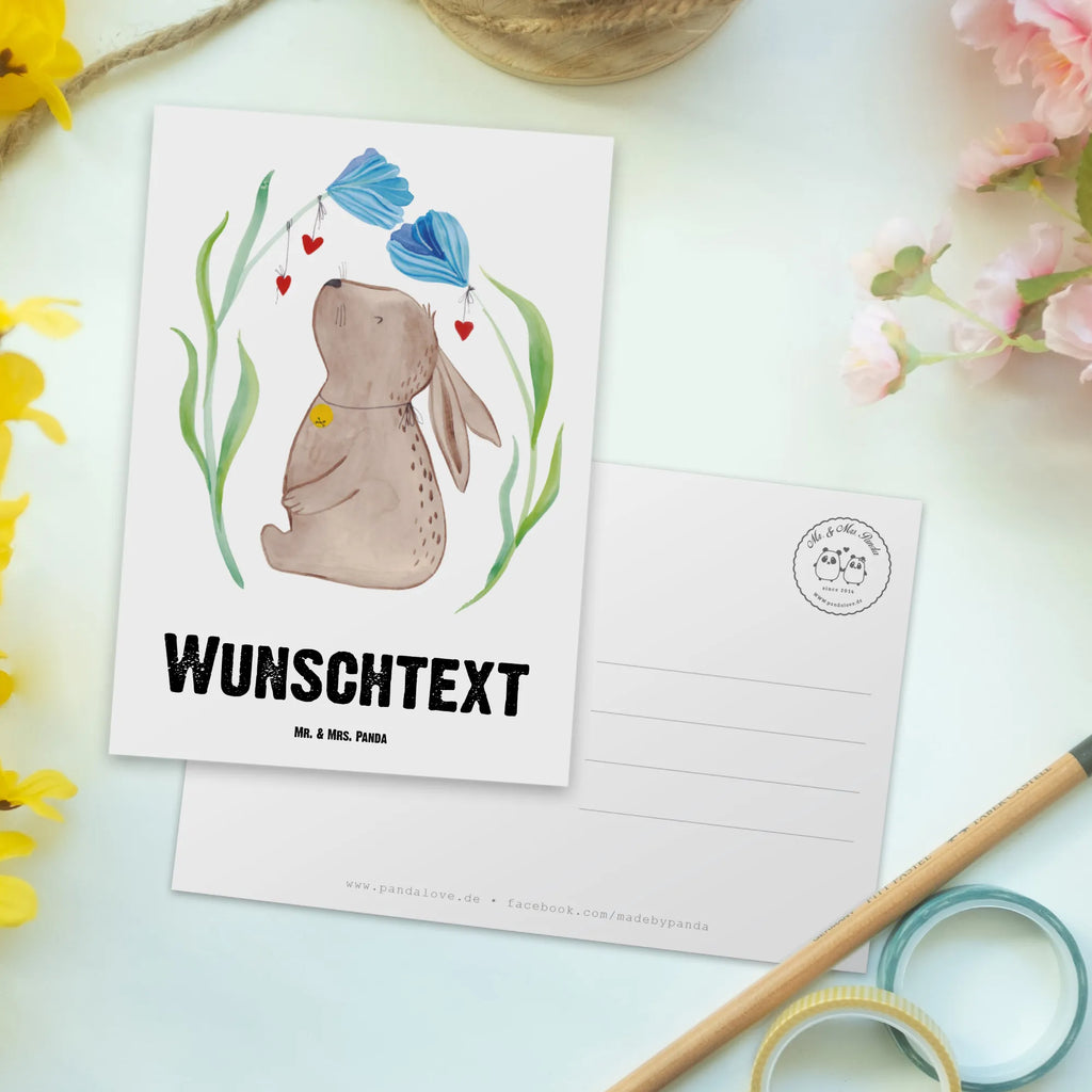 Personalisierte Postkarte Hase Blume Postkarte mit Namen, Postkarte bedrucken, Postkarte mit Wunschtext, Postkarte personalisierbar, Geschenkkarte mit Namen, Grußkarte mit Namen, Karte mit Namen, Einladung mit Namen, Ansichtskarte mit Namen, Geschenkkarte mit Wunschtext, Grußkarte mit Wunschtext, Karte mit Wunschtext, Einladung mit Wunschtext, Ansichtskarte mit Wunschtext, Ostern, Osterhase, Ostergeschenke, Osternest, Osterdeko, Geschenke zu Ostern, Ostern Geschenk, Ostergeschenke Kinder, Ostern Kinder, Hase, Kaninchen, Kind, Taufe, Taufgeschenk, Geburt, Schwangerschaft, erstes Kind, Kindergeburtstag, Geburtstag, Hoffnung, Träume