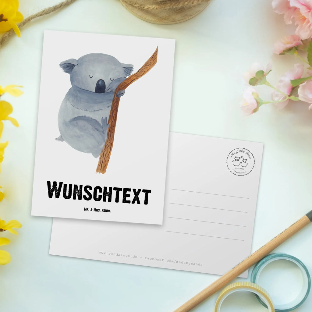 Personalisierte Postkarte Koalabär Postkarte mit Namen, Postkarte bedrucken, Postkarte mit Wunschtext, Postkarte personalisierbar, Geschenkkarte mit Namen, Grußkarte mit Namen, Karte mit Namen, Einladung mit Namen, Ansichtskarte mit Namen, Geschenkkarte mit Wunschtext, Grußkarte mit Wunschtext, Karte mit Wunschtext, Einladung mit Wunschtext, Ansichtskarte mit Wunschtext, Tiermotive, Gute Laune, lustige Sprüche, Tiere, Koala, träumen, Traum, schlafen, Schlafzimmer, Traumland, Bär, Koalabär