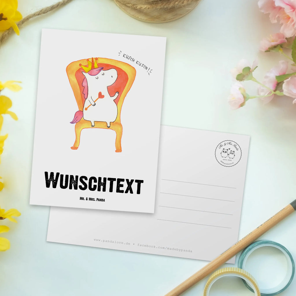 Personalisierte Postkarte Einhorn König Postkarte mit Namen, Postkarte bedrucken, Postkarte mit Wunschtext, Postkarte personalisierbar, Geschenkkarte mit Namen, Grußkarte mit Namen, Karte mit Namen, Einladung mit Namen, Ansichtskarte mit Namen, Geschenkkarte mit Wunschtext, Grußkarte mit Wunschtext, Karte mit Wunschtext, Einladung mit Wunschtext, Ansichtskarte mit Wunschtext, Einhorn, Einhörner, Einhorn Deko, Pegasus, Unicorn, König, Präsident, Bundeskanzler, Herrscher, Kaiser, Prinzessin, Krone